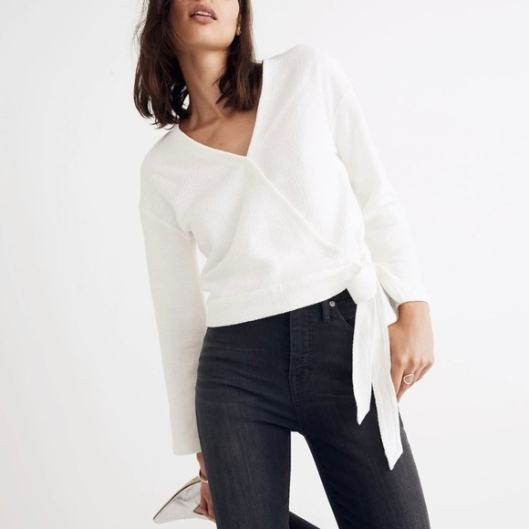 Madewell Texture & Thread Wrap Top - Picture 1 of 10